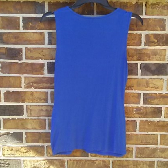 💋2/$14 Maurice's Royal Blue Ruched Dressy Tank Top - Picture 4 of 5